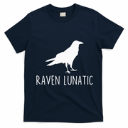 Raven Lunatic Funny Goth Bird Lover Halloween Party Gift T-Shirt - Navy Blue