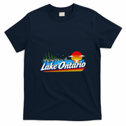 Retro Lake Ontario Sunset T-Shirt - Navy Blue