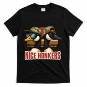 Retro Nice Honkers Fathers Day Duck Hunting T-Shirt - Black