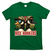 Retro Nice Honkers Fathers Day Duck Hunting T-Shirt - Green