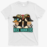 Retro Nice Honkers Fathers Day Duck Hunting T-Shirt - White