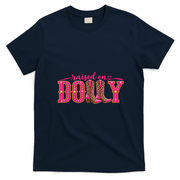 Raised On Dolly Cowgirl Fan T-Shirt - Navy Blue