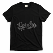 Retro Oriole Vintage Name Sports T-Shirt - Black