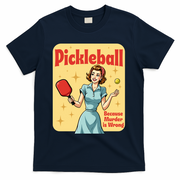 Retro Pickleball Funny Because Murder Is Wrong T-Shirt - Navy