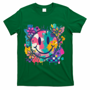 Retro Painted Smiley Emoji T-Shirt - Green
