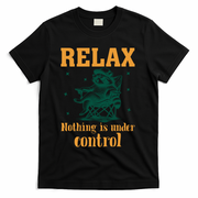Raccoon Relax Nothing Under Control T-Shirt - Black