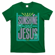 Retro Sunshine And Jesus Faith Striped Summer T-Shirt - Irish Green