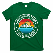 Retro Sunset Mountain Range For Nature Lovers T-Shirt - Green