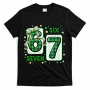 Retro St Patrick's Lucky 67 Six Seven 6-7 Meme T-Shirt - Black