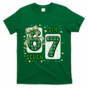 Retro St Patrick's Lucky 67 Six Seven 6-7 Meme T-Shirt - Green