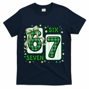 Retro St Patrick's Lucky 67 Six Seven 6-7 Meme T-Shirt - Navy