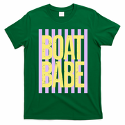 Retro Stripes Sunshine Boat Babe T-Shirt - Irish Green