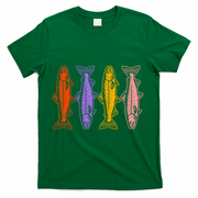 Rainbow Trout Fish Retro 80s T-Shirt - Green