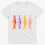 Rainbow Trout Fish Retro 80s T-Shirt - White