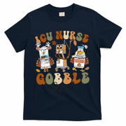 Retro Thanksgiving Icu Nurse Gobble Squad Turkey Autumn Rn Gift T-Shirt - Navy