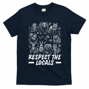 Respect The Locals Wildlife Animal Lover T-Shirt - Navy Blue