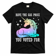 Rainbow Unicorn Gas Price Funny Liberal T-Shirt - Black
