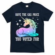 Rainbow Unicorn Gas Price Funny Liberal T-Shirt - Navy