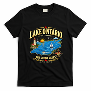 Retro Vintage Lake Ontario The Great Lakes Canada T-Shirt - Black