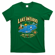 Retro Vintage Lake Ontario The Great Lakes Canada T-Shirt - Irish Green
