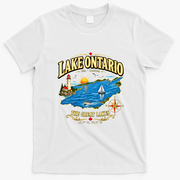 Retro Vintage Lake Ontario The Great Lakes Canada T-Shirt - White