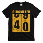 Retro Vintage Oldometer 40 Years Old T-Shirt - Black