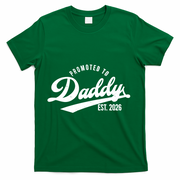 Retro Vintage Promoted To Daddy EST 2026 New Father T-Shirt - Green