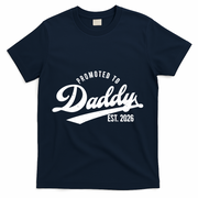 Retro Vintage Promoted To Daddy EST 2026 New Father T-Shirt - Navy