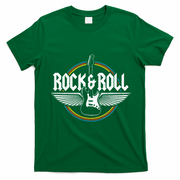 Retro Vintage Rock & Roll Guitar Wings Music Concert Band T-Shirt - Irish Green