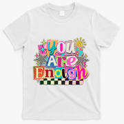 Retro You Are Enough Collage T-Shirt - White
