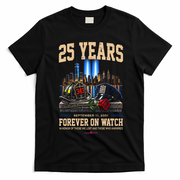 September 11th Memorial Tribute 9/11 25th Anniversary T-Shirt - Black