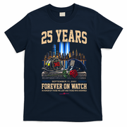 September 11th Memorial Tribute 9/11 25th Anniversary T-Shirt - Navy Blue
