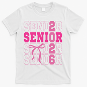 Senior 2026 Coquette T-Shirt - White