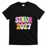Senior 2027 Colorful Retro Bowtie T-Shirt - Black