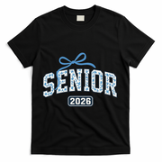 Senior 2026 Graduation Floral Pattern T-Shirt - Black