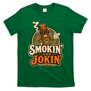 Smokin' And Jokin' Cool Cigar Humor Smokers T-Shirt - Irish Green