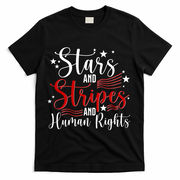 Stars And Stripes Human Rights Back And Front T-Shirt - Black