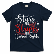 Stars And Stripes Human Rights Back And Front T-Shirt - Navy