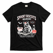 Spooky Biscuits Bakery Cat Halloween Treats T-Shirt - Black