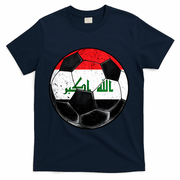 Soccer Ball Iraq Flag Iraqi T-Shirt - Navy