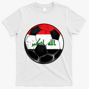 Soccer Ball Iraq Flag Iraqi T-Shirt - White