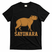 Sayonara Capybara Cartoon Animal Lovers T-Shirt - Black