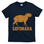 Sayonara Capybara Cartoon Animal Lovers T-Shirt - Navy Blue