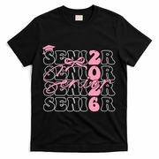 Senior Class Of 2026 Coquette Bow Graduation 26  T-Shirt - Black