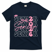 Senior Class Of 2026 Coquette Bow Graduation 26  T-Shirt - Navy