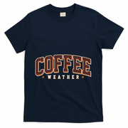 Sporty Coffee Weather Coffee Lover Fall Autumn Fan T-Shirt - Navy