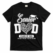 Senior Dad Class Of 2026 Senior Dada 26 Graduation Leopard T-Shirt - Black