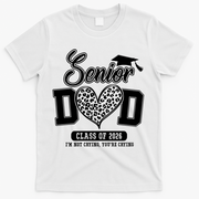 Senior Dad Class Of 2026 Senior Dada 26 Graduation Leopard T-Shirt - White