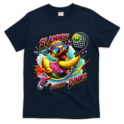 Slammin Duckin Dinks Funny Pickleball Rubber Duck T-Shirt - Navy