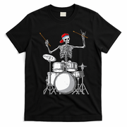 Skeleton Drummer Halloween Costume Playing Drums Gift T-Shirt - Black